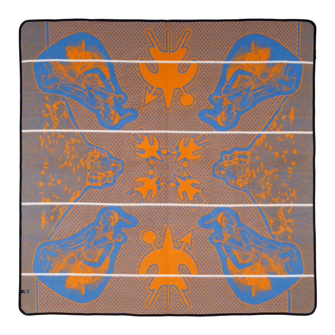 Moshoeshoe | Cobalt / Yolk / Natural | Basotho Blanket Blankets / Aranda