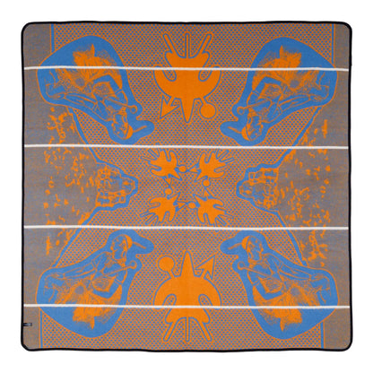Moshoeshoe | Cobalt / Yolk / Natural | Basotho Blanket Blankets / Aranda