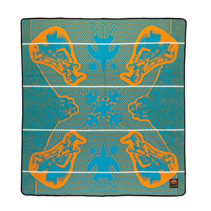 Moshoeshoe | Peacock / Yolk / Natural | Basotho Blanket Blankets / Aranda
