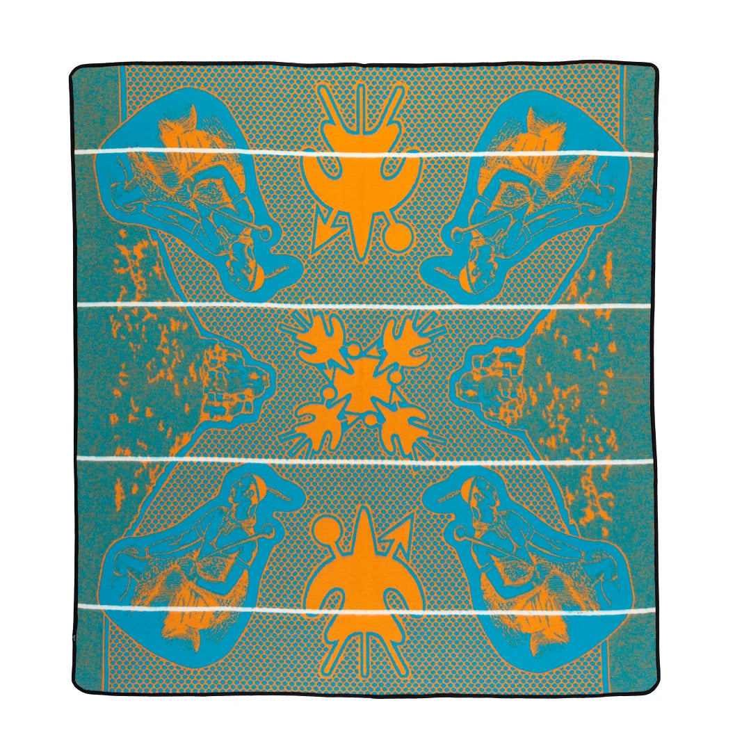Moshoeshoe | Peacock / Yolk / Natural | Basotho Blanket Blankets / Aranda