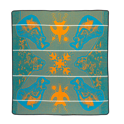 Moshoeshoe | Peacock / Yolk / Natural | Basotho Blanket Blankets / Aranda