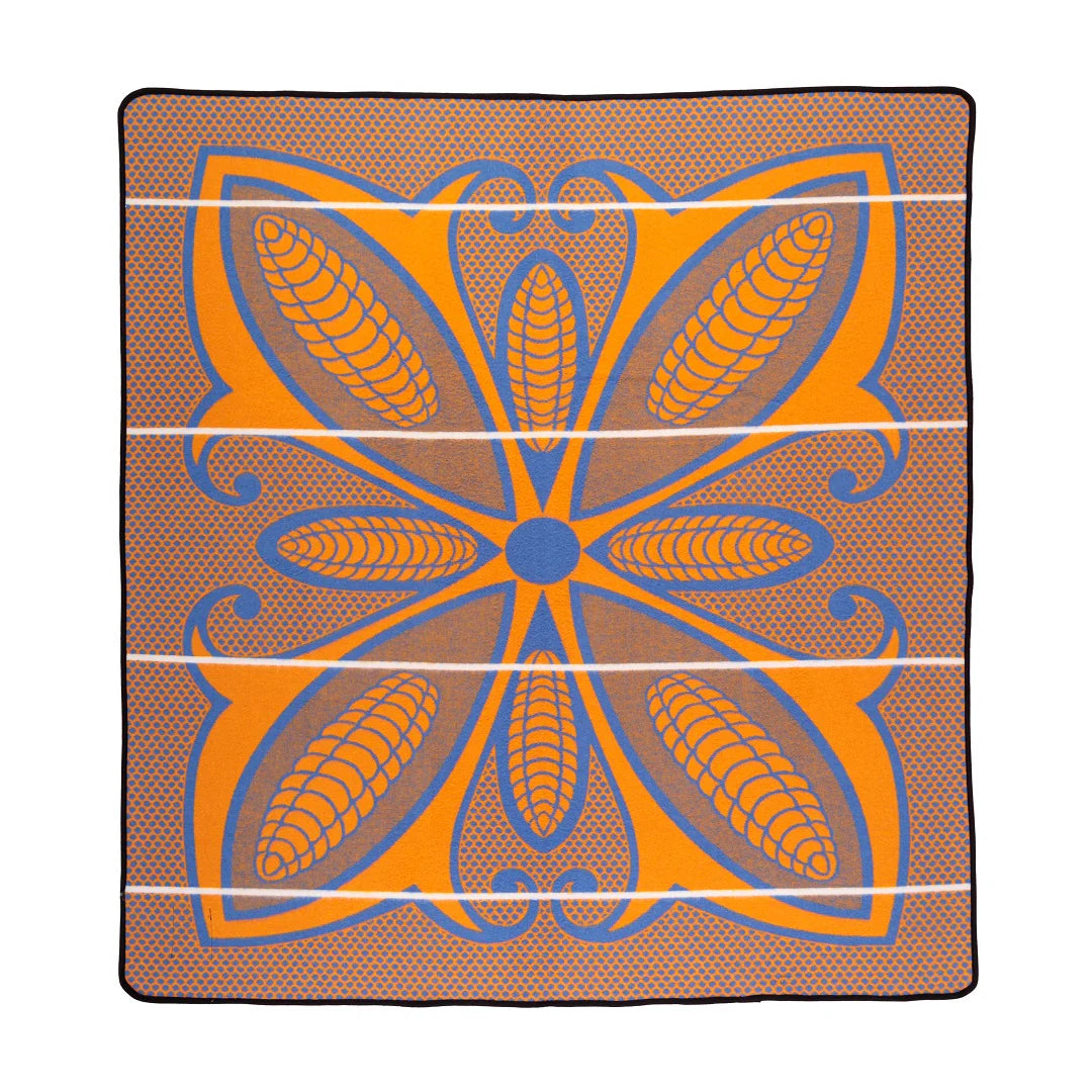 Authentic Basotho Blanket – Sefate Poone Black/Yolk/Natural – Handcrafted Geometric Design