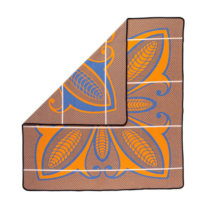 Authentic Basotho Blanket – Sefate Poone Black/Yolk/Natural – Handcrafted Geometric Design