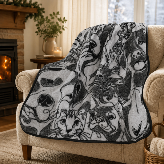 Pet Blanket - Pet Shop - Black / Dove Blankets / Aranda
