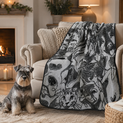 Pet Blanket - Pet Shop - Black / Dove Blankets / Aranda