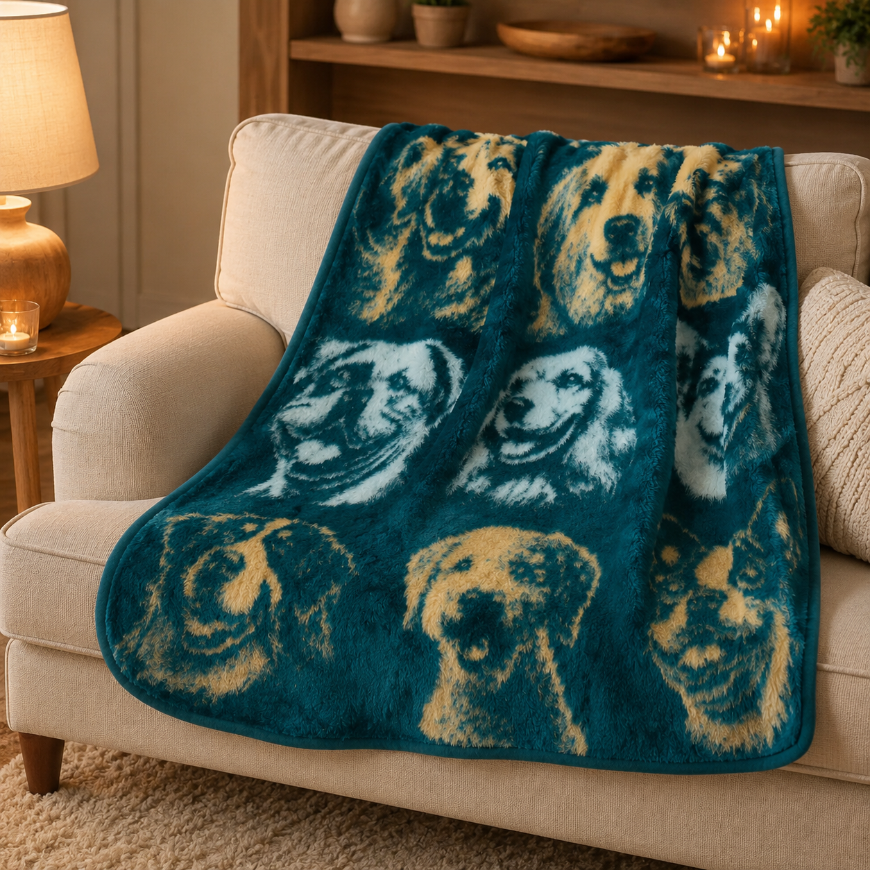 Pet Blanket - Breads - Teal / Silver Blankets / Aranda