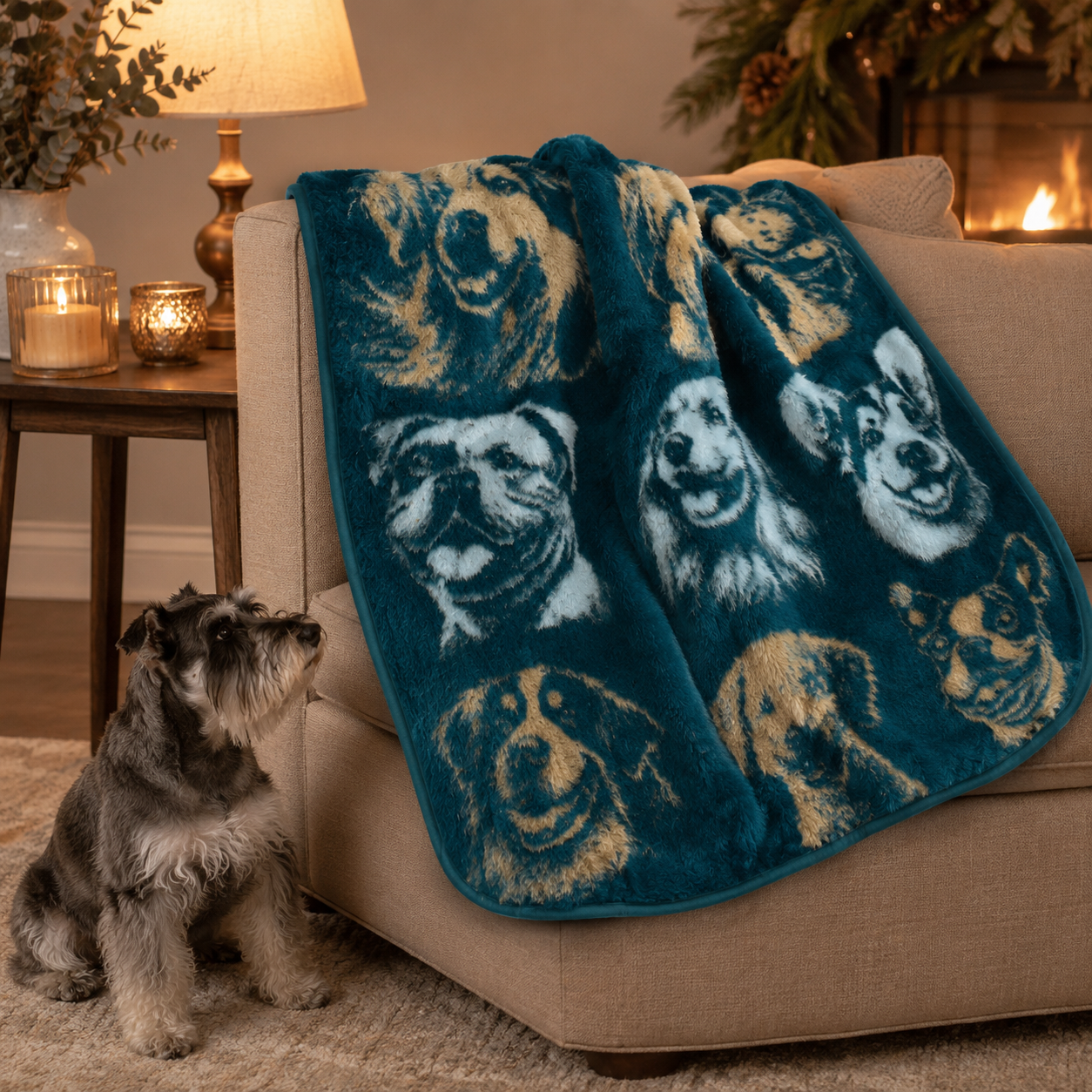 Pet Blanket - Breads - Teal / Silver Blankets / Aranda