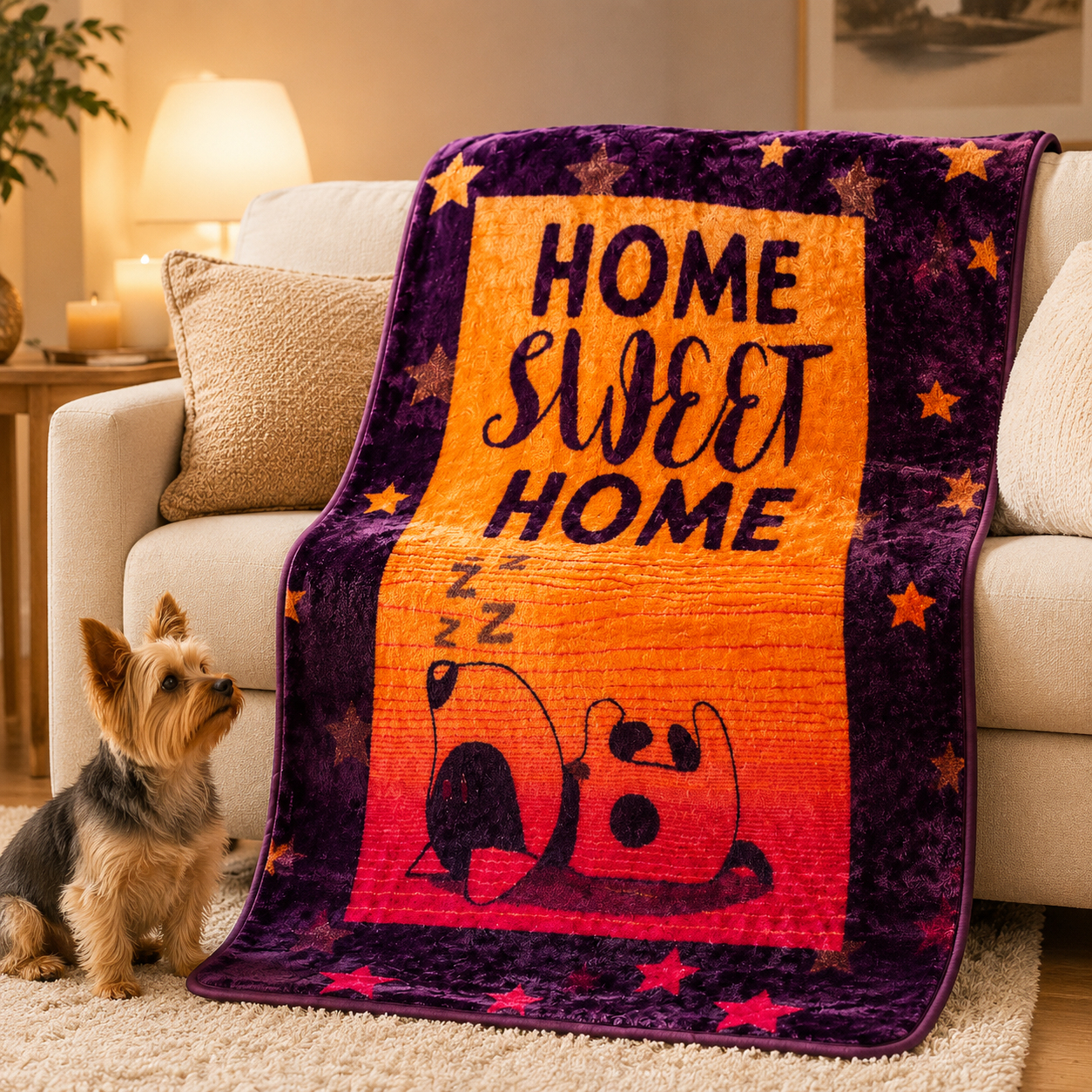 Pet Blanket - A Dog's Life - Claret / Amber Blankets / Aranda