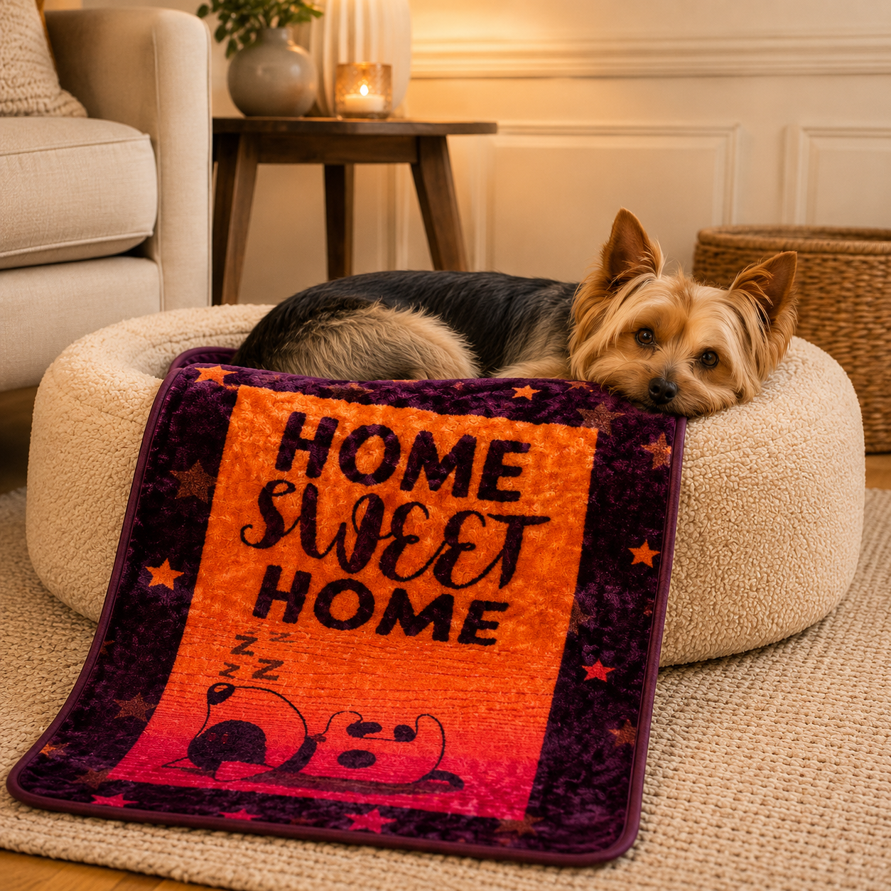 Pet Blanket - A Dog's Life - Claret / Amber Blankets / Aranda
