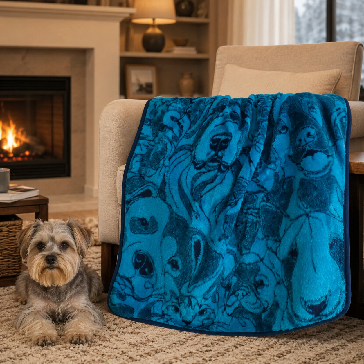 Pet Blanket - Pet Shop - Navy / Aqua Blankets / Aranda