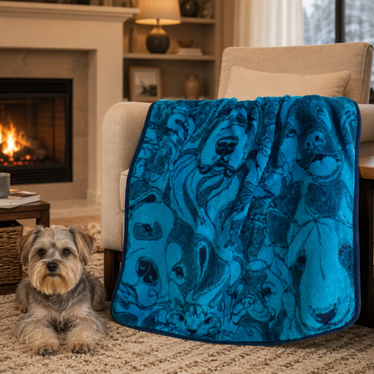 Pet Blanket - Pet Shop - Navy / Aqua Blankets / Aranda