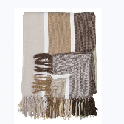 Protea Pinstripe – Sunset | Cocoa / Coffee Blankets / Haven & Earth