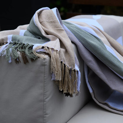 Protea Pinstripe – Sunset | Cocoa / Coffee Blankets / Haven & Earth