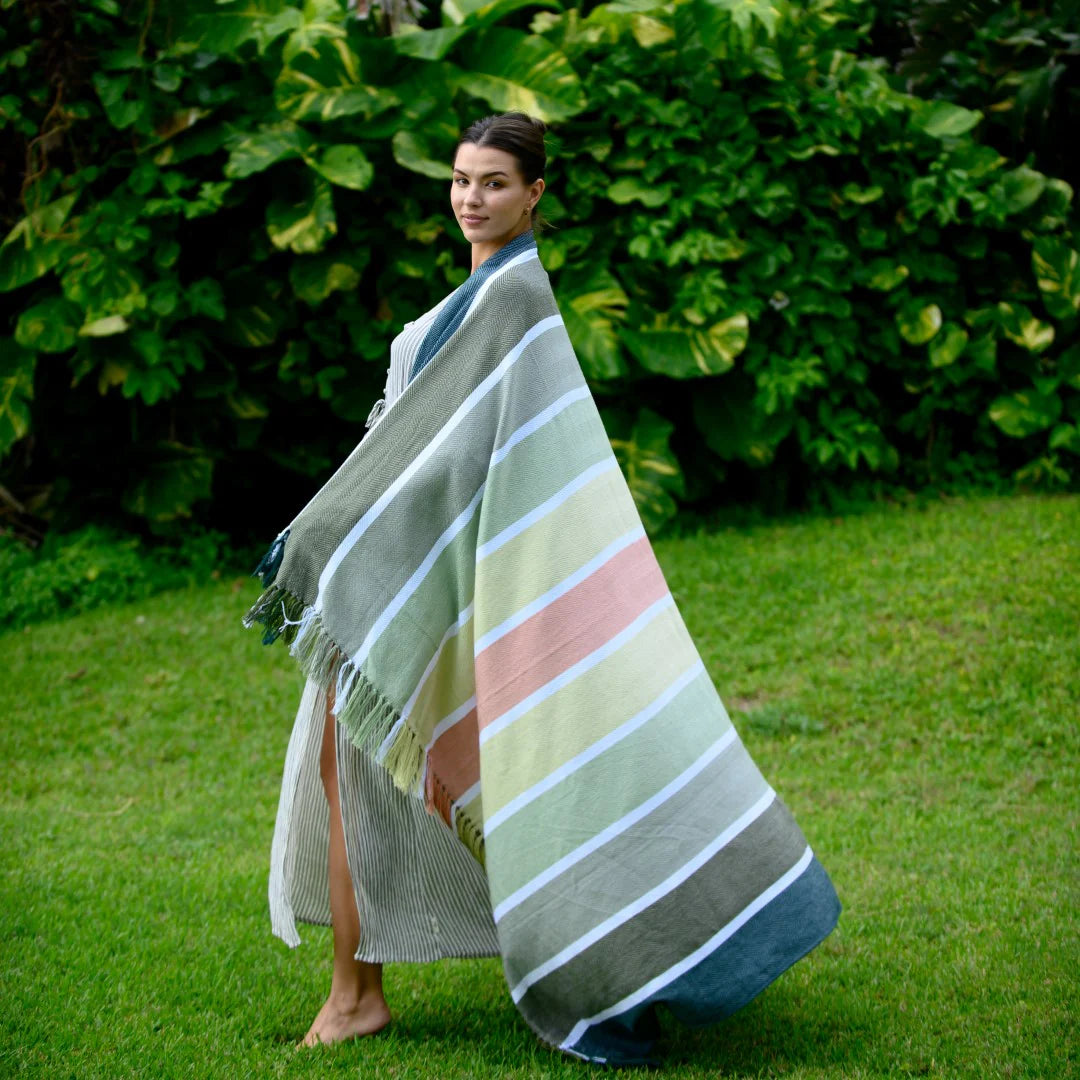 Protea Pinstripe – Sunset | Bottle / Hunter Blankets / Haven & Earth
