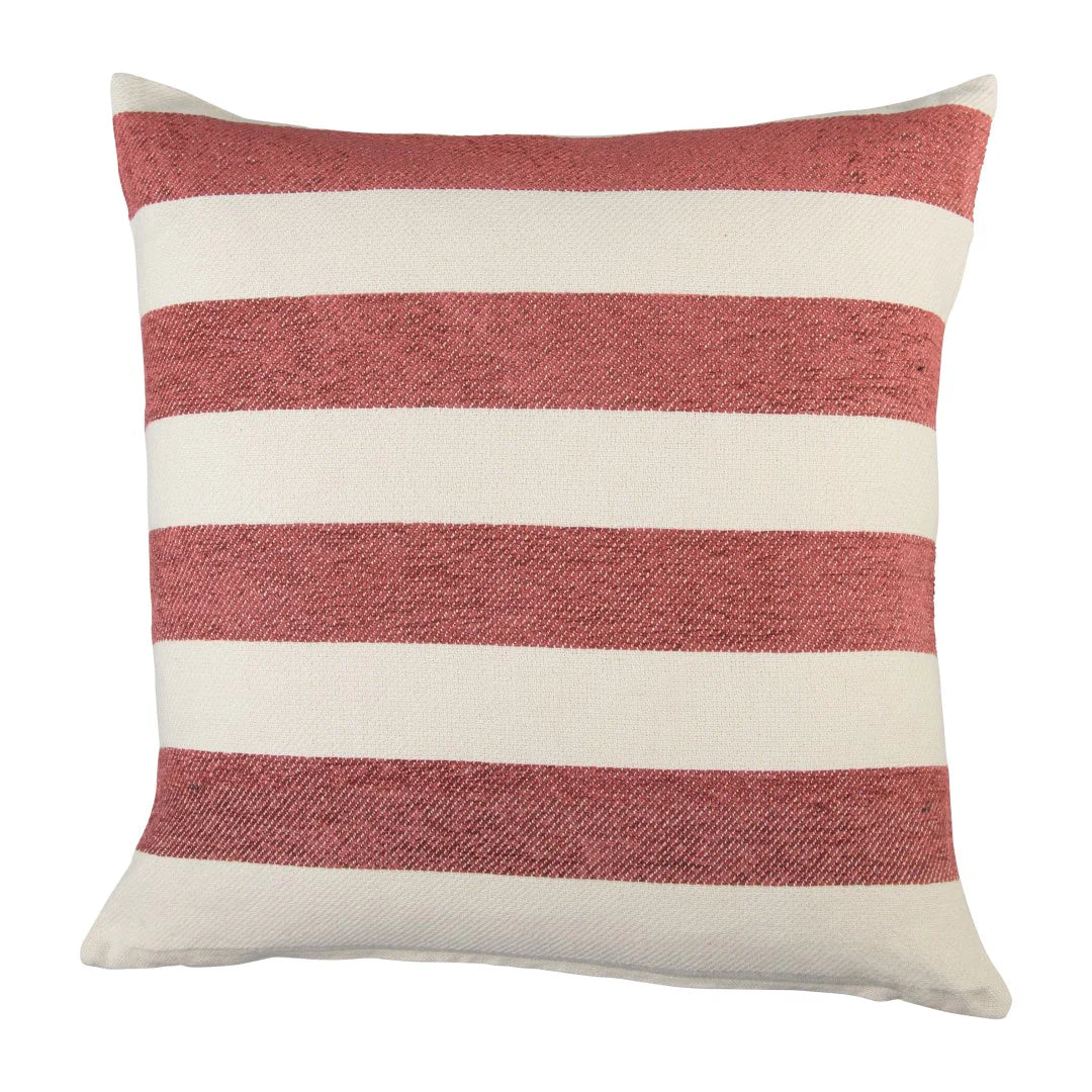 Protea Chenille Scatter Cushion in Garnet and Natural, 55x55 cm, textured chenille, on a white background