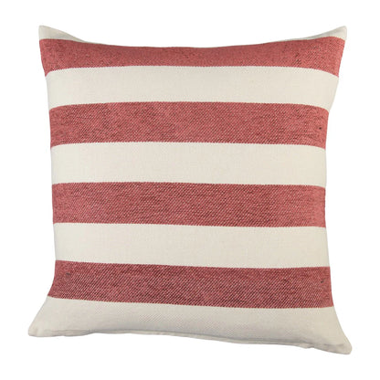 Protea Chenille Scatter Cushion in Garnet and Natural, 55x55 cm, textured chenille, on a white background