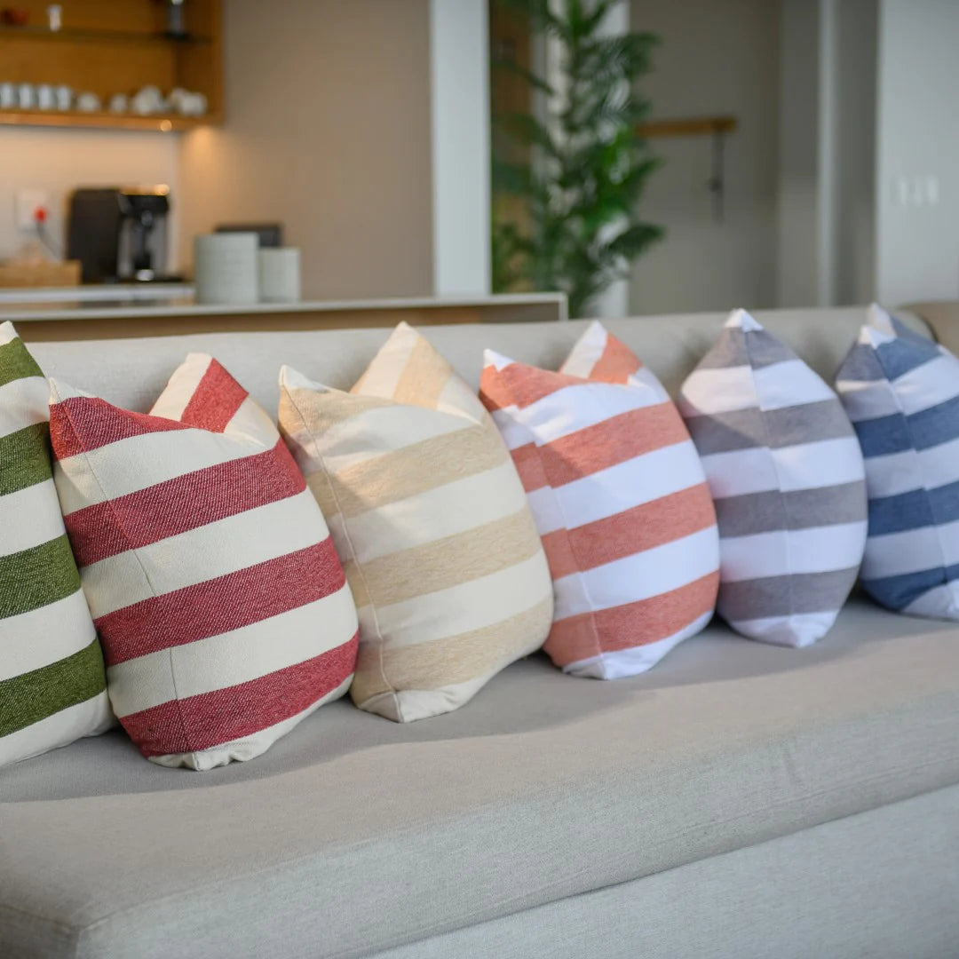 Protea Chenille Scatter Cushion in Garnet and Natural, 55x55 cm, textured chenille,