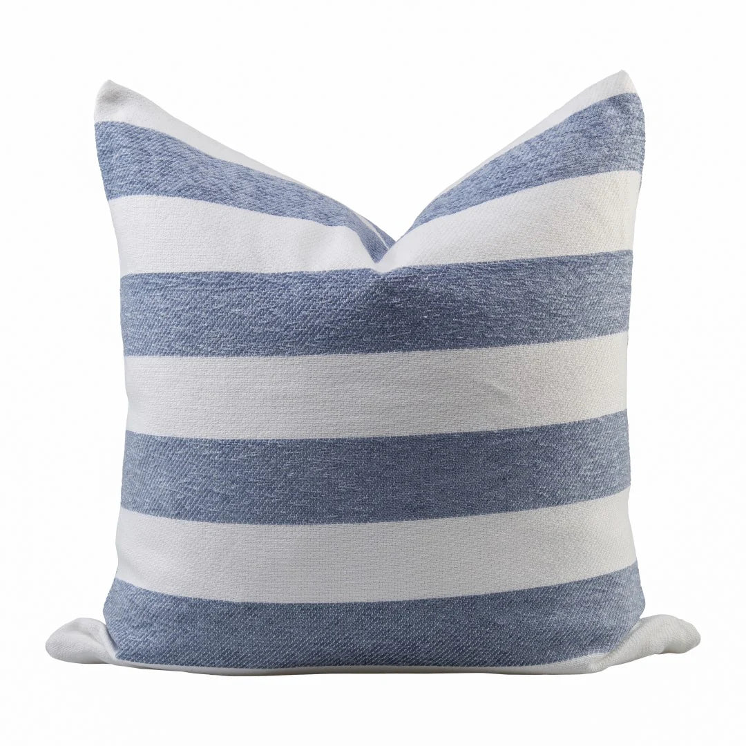 Protea Chenille Scatter Cushion in Overcast Sky and White, on a white background