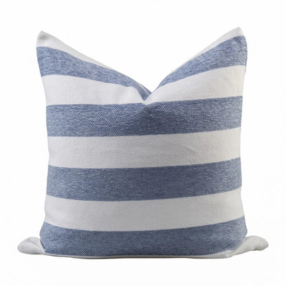 Protea Chenille Scatter Cushion in Overcast Sky and White, on a white background