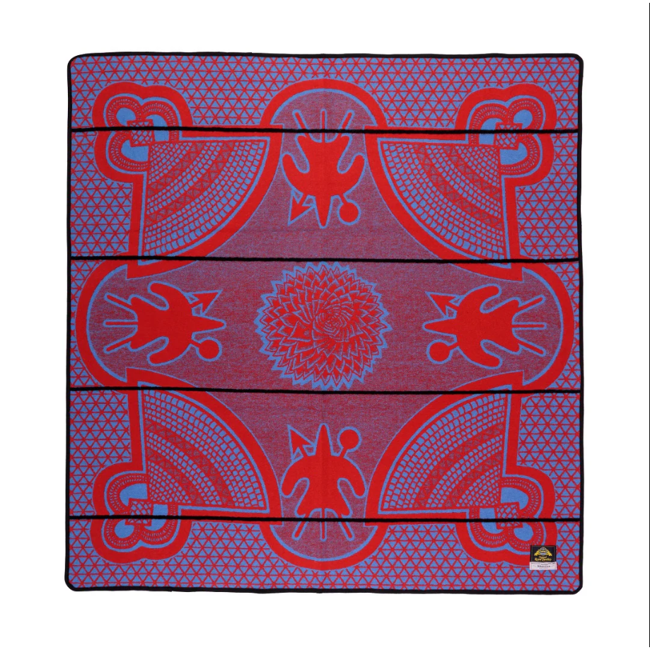 Basotho Blanket Kharetsa Aloe Scarlet Cobalt Black Africa Blan basotho-blanket-kharetsa-aloe-scarlet-cobalt-black-africa-blan