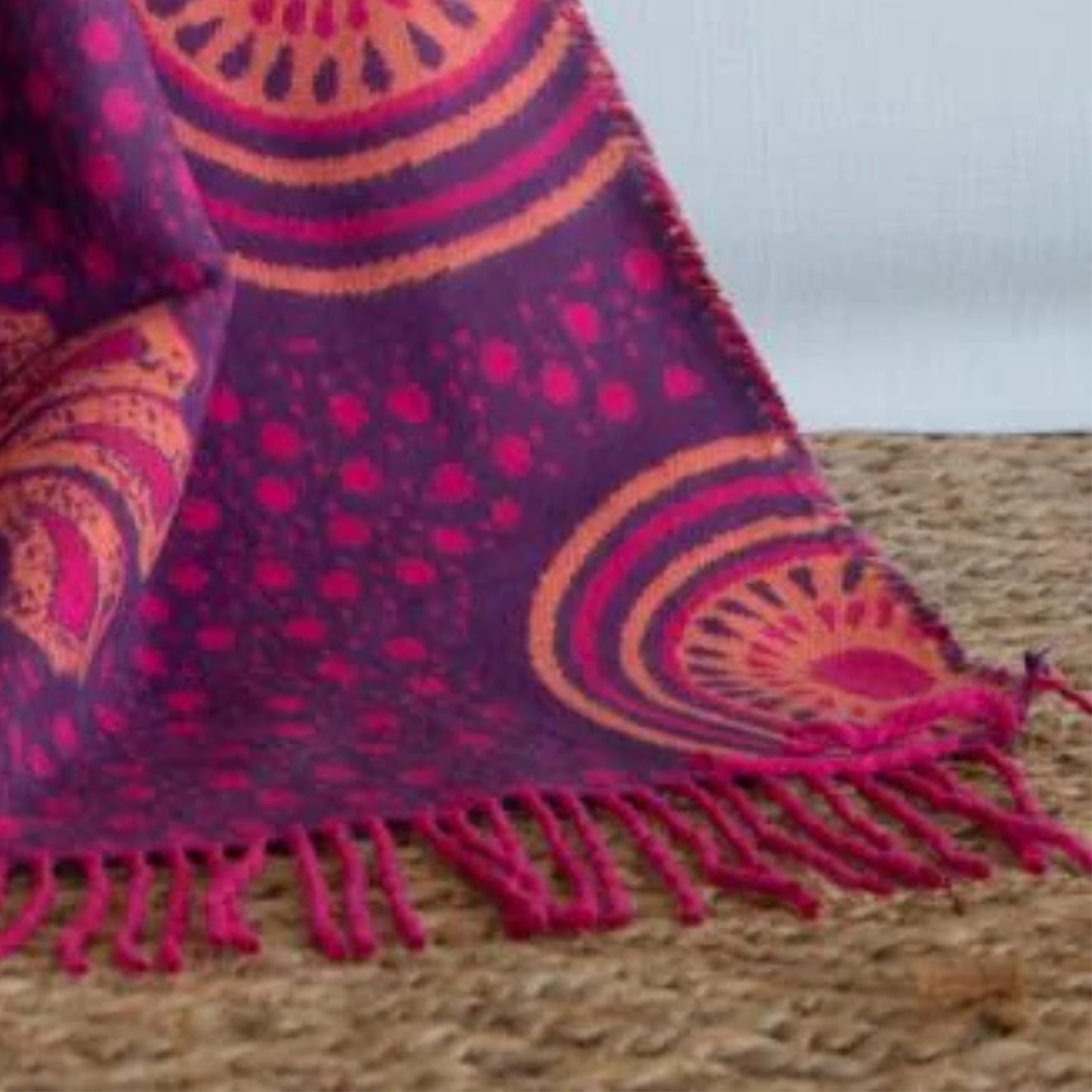Shweshwe Throw Blanket – My Africa Collection | Grape/Cerise – Bold South African Textile Art Blankets / My Africa