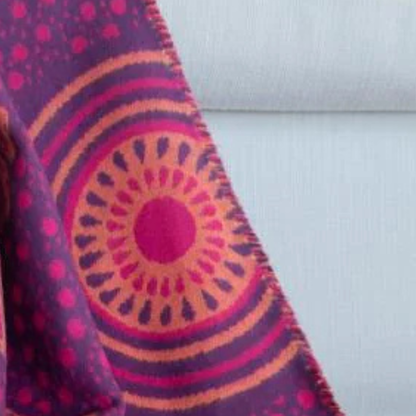 Shweshwe Throw Blanket – My Africa Collection | Grape/Cerise – Bold South African Textile Art Blankets / My Africa