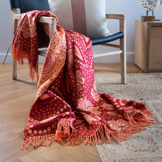Shweshwe Throw Blanket – My Africa Collection | Paprika/Firecracker – African Heritage in Bold Colour Blankets / Aranda