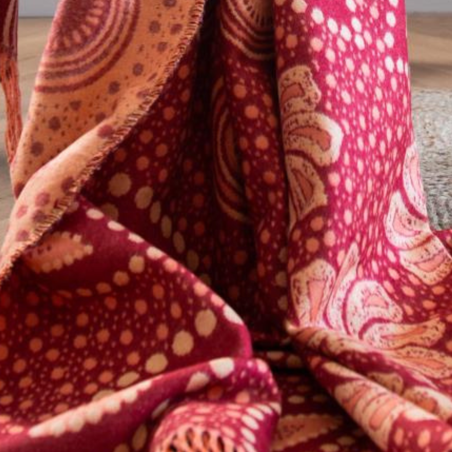 Shweshwe Throw Blanket – My Africa Collection | Paprika/Firecracker – African Heritage in Bold Colour Blankets / My Africa