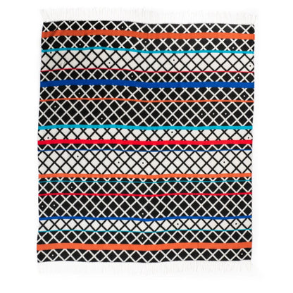 Xhosa Ithumbu Throw Blanket – My Africa Collection | Black/Natural – Classic Tribal Monochrome