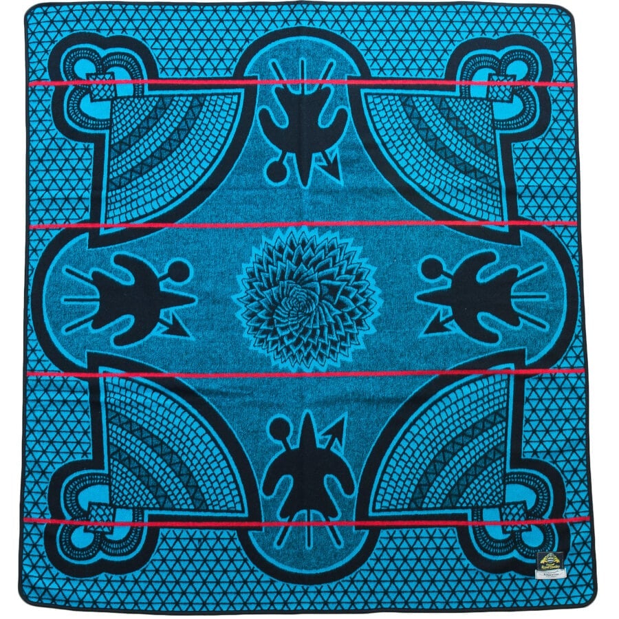 Basotho Heritage Blanket – Kharetsa Aloe Black, Peacock & Scarlet | Made in South Africa
