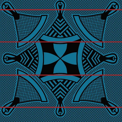 Mokorotlo Black-Peacock-Scarlet Wool Blanket – Basotho Heritage Design